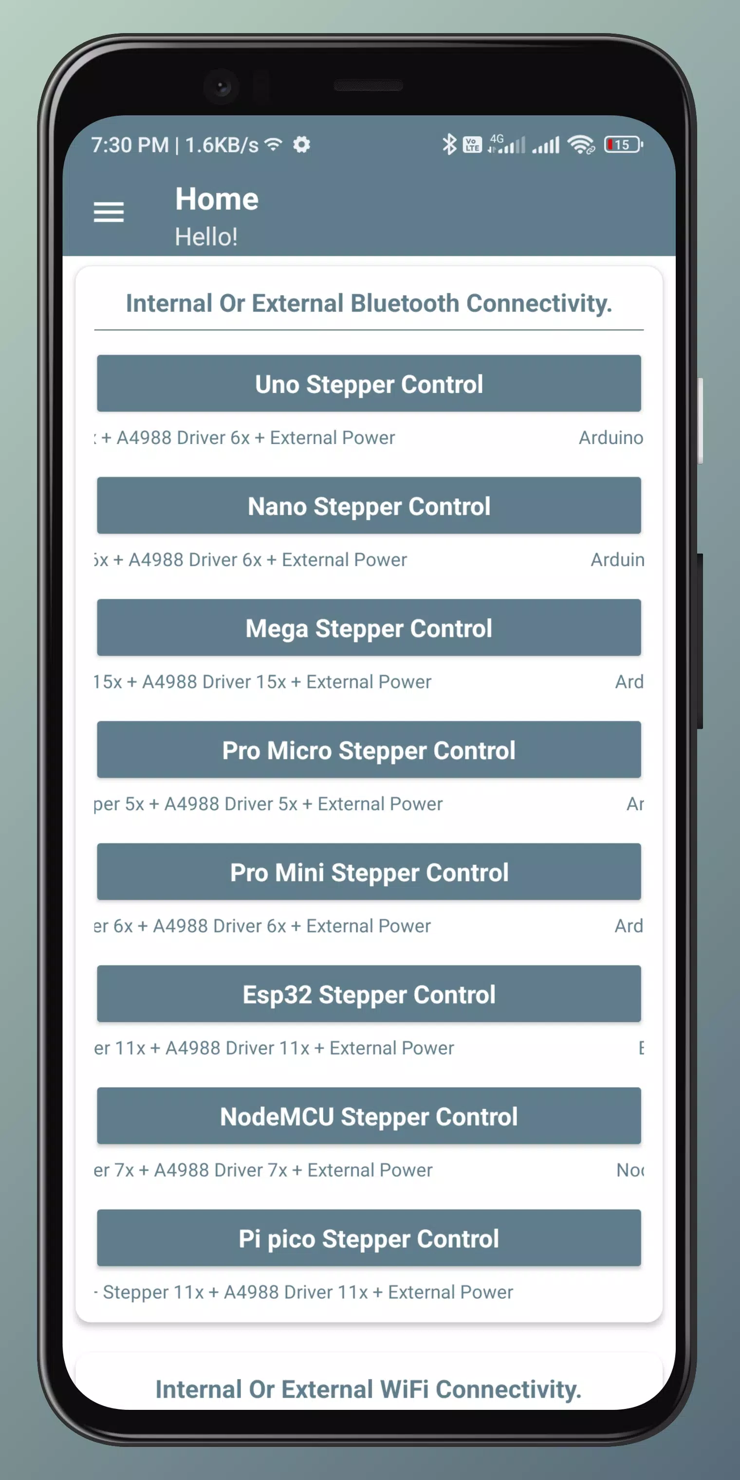 Arduino Stepper controls Screenshots