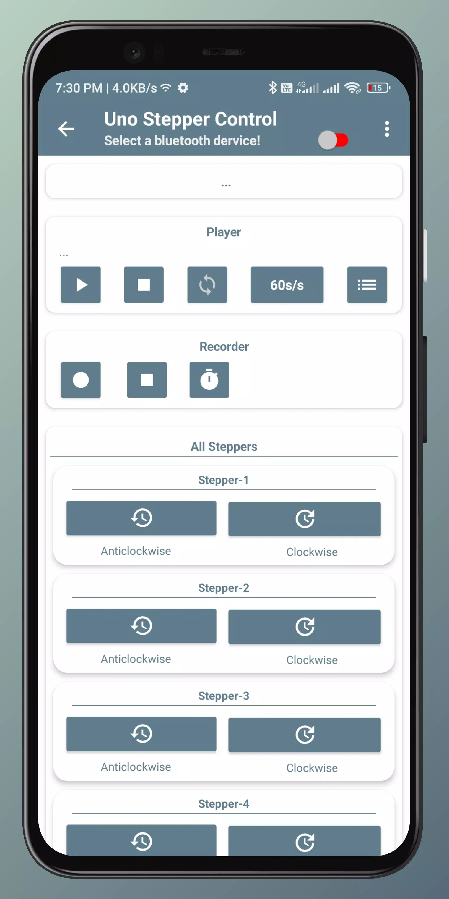 Arduino Stepper controls Screenshots