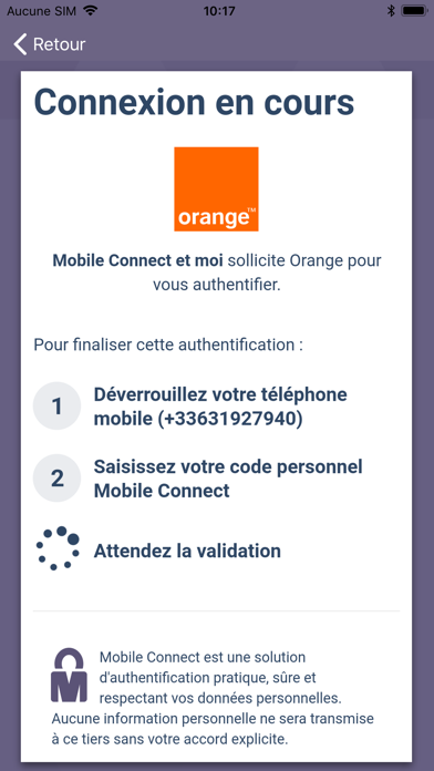 Mobile Connect et Moi Screenshots