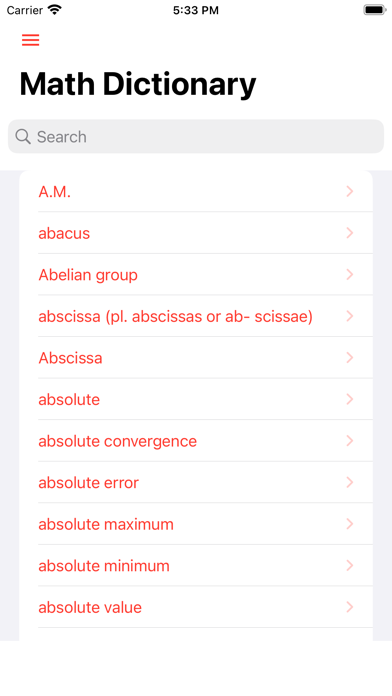 Math Dictionary Offline Screenshots