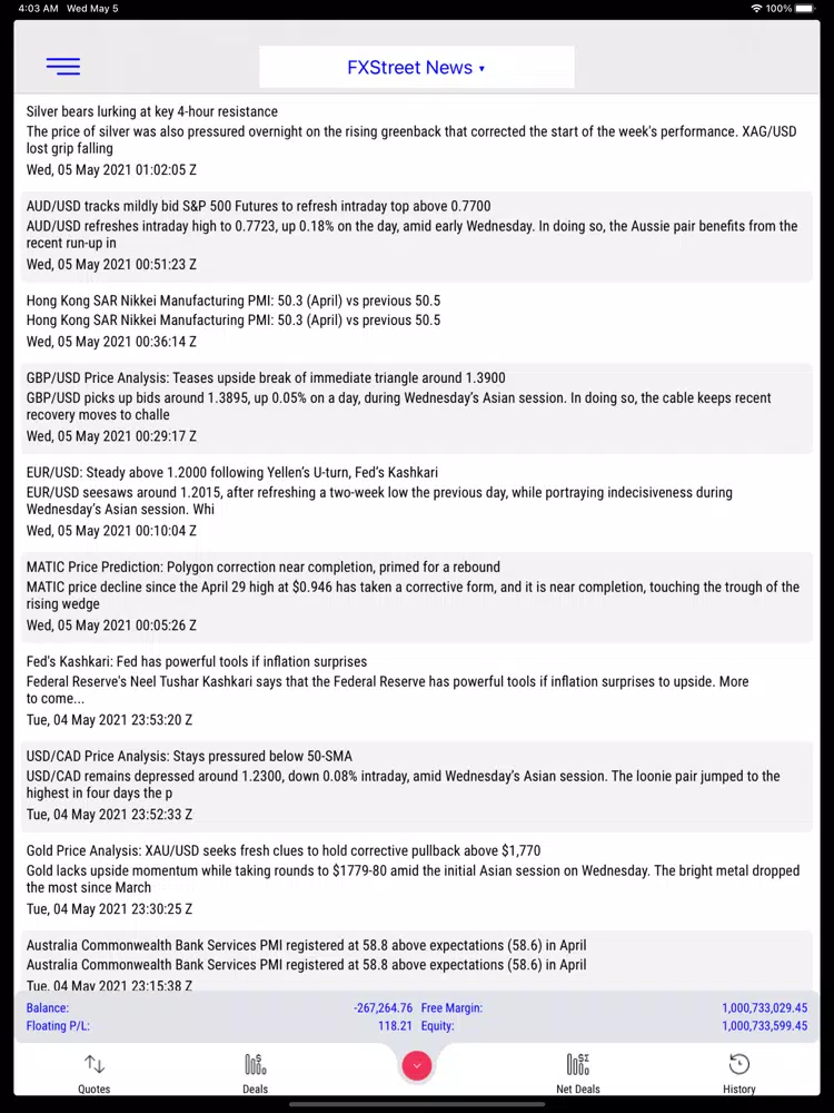 AlgoTradeup iPad Screenshots