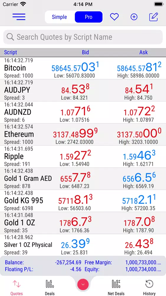 AlgoTradeup Screenshots