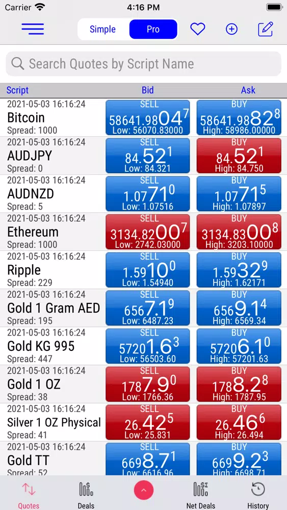 AlgoTradeup Screenshots