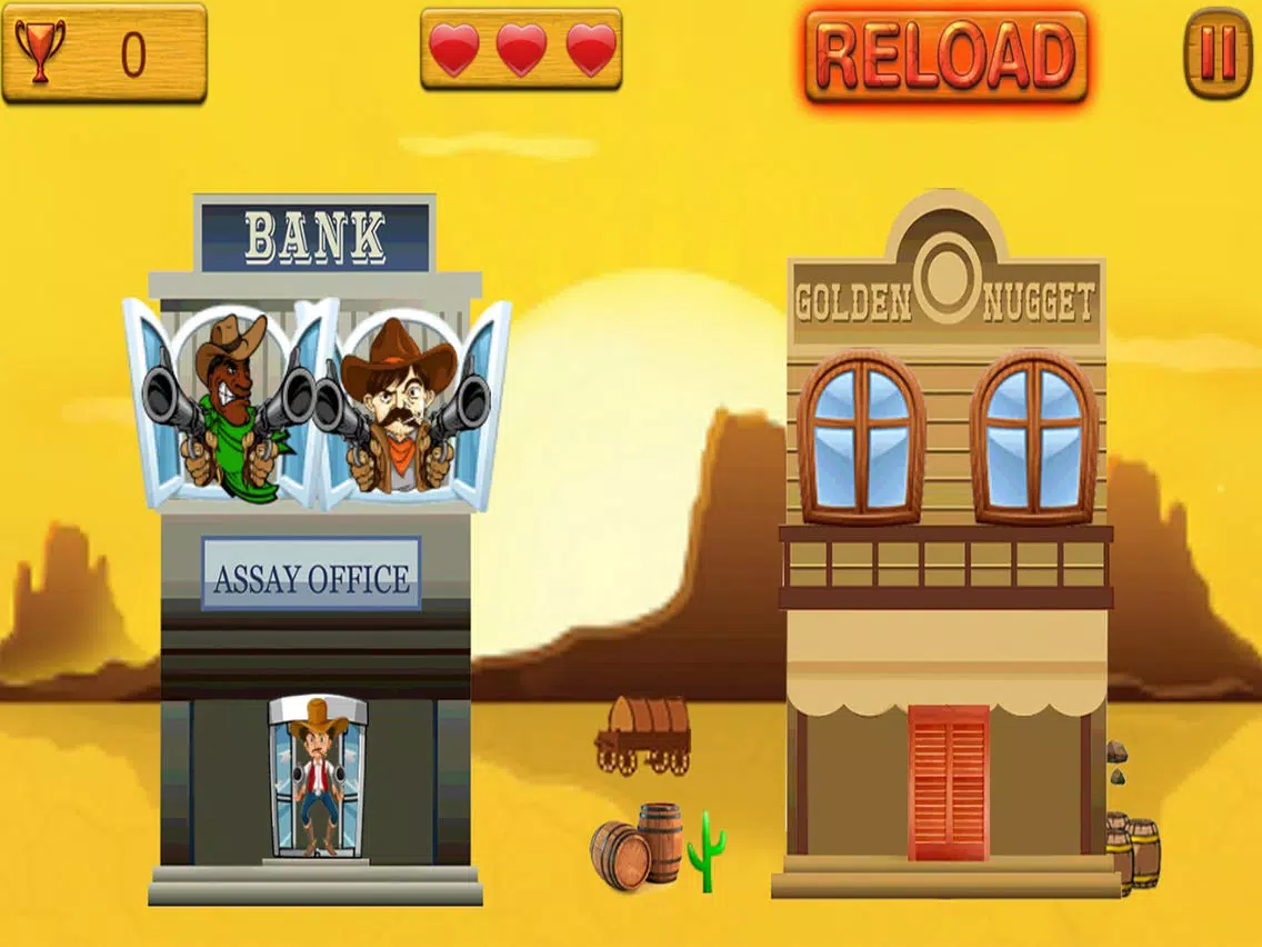 Cowboy Shooting 2D Western Gang - Hunt the Outlaws Stationed in the Far Western Town iPad 应用截图