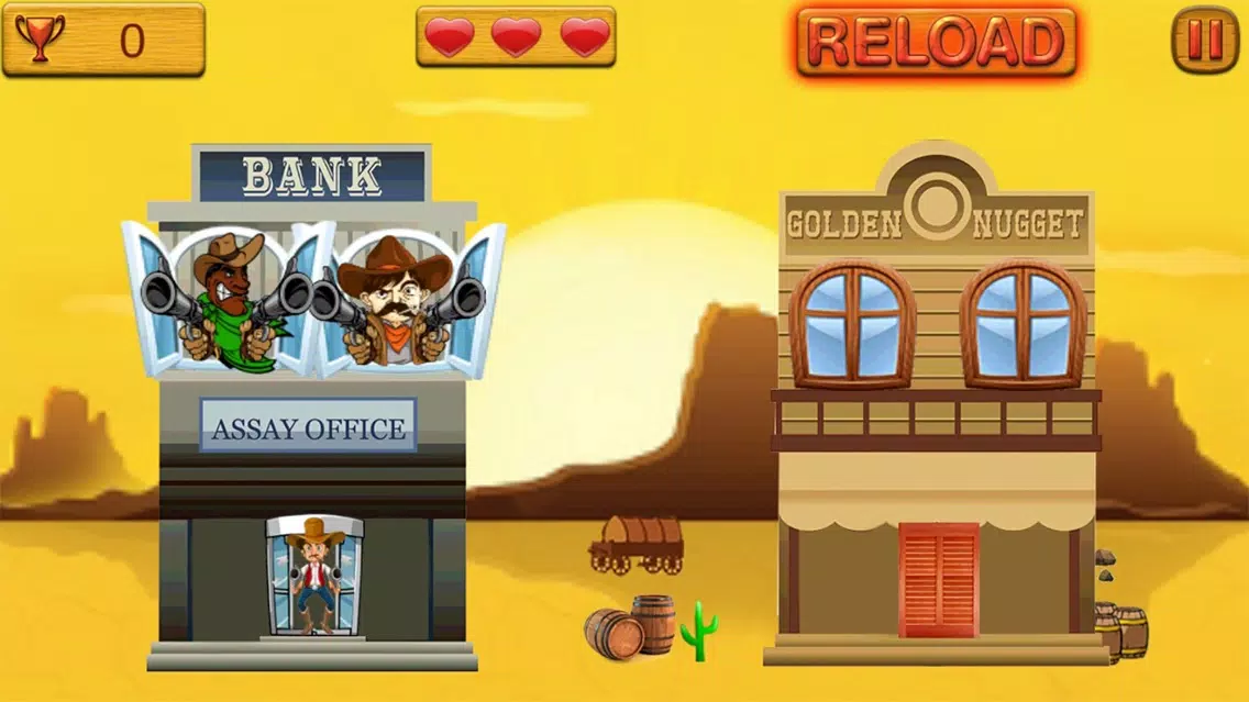Cowboy Shooting 2D Western Gang - Hunt the Outlaws Stationed in the Far Western Town应用截图