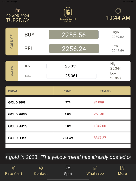 Beauty World Bullion iPad Screenshots