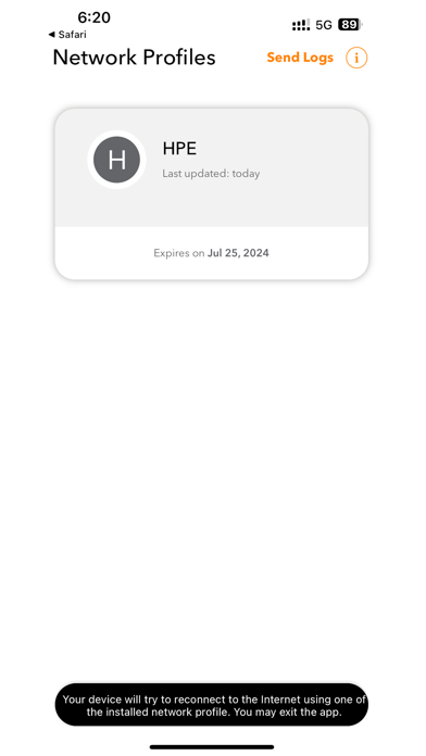 HPE Aruba Networking Onboard Screenshots
