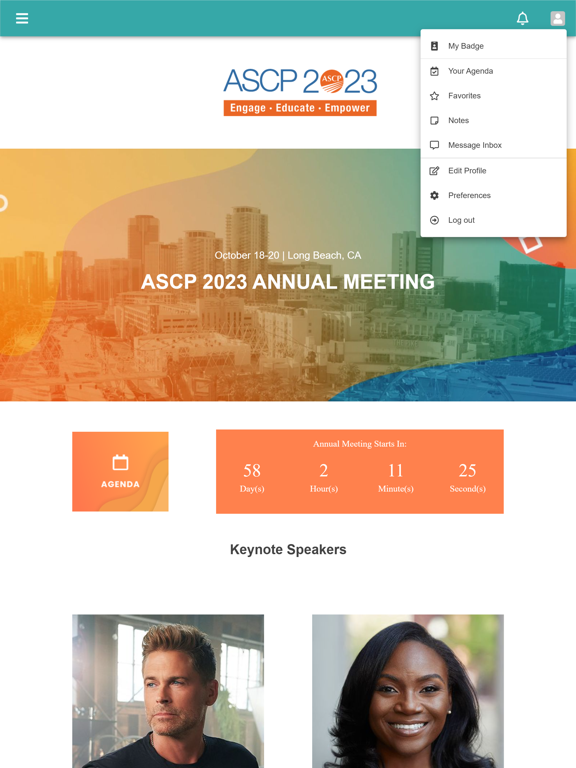 ASCP 2023 Annual Meeting iPad Screenshots