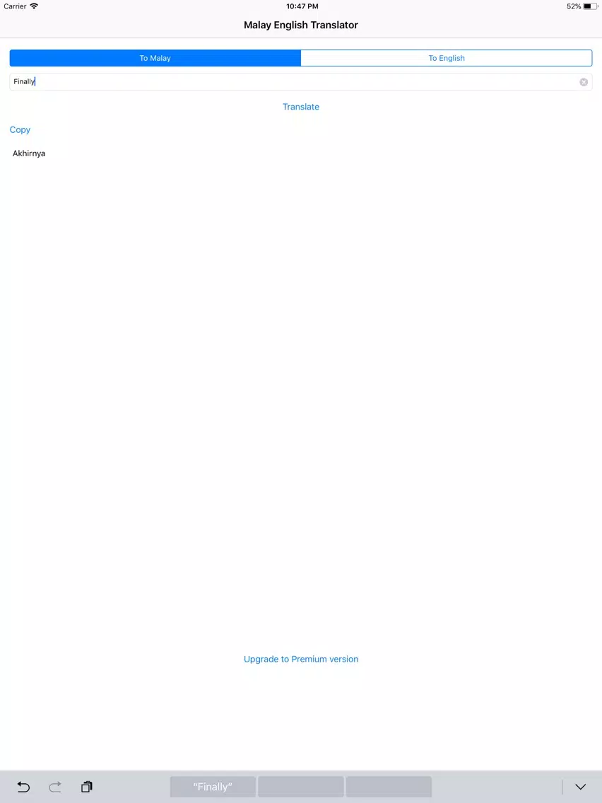 Malay English Translator iPad Screenshots