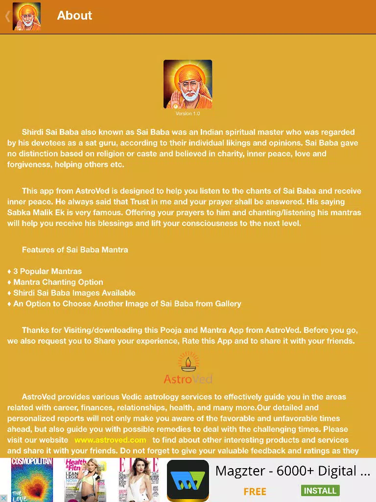 Shirdi Sai Baba Mantra iPad Screenshots