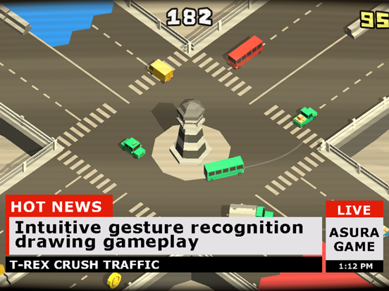 T-Rex crush traffic: Survival iPad 应用截图