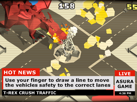 T-Rex crush traffic: Survival iPad 应用截图