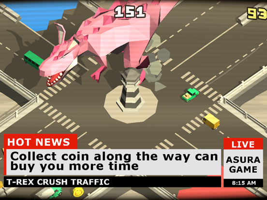 T-Rex crush traffic: Survival iPad 应用截图