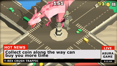 T-Rex crush traffic: Survival应用截图