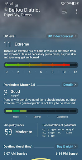 ASUS Weather Screenshots