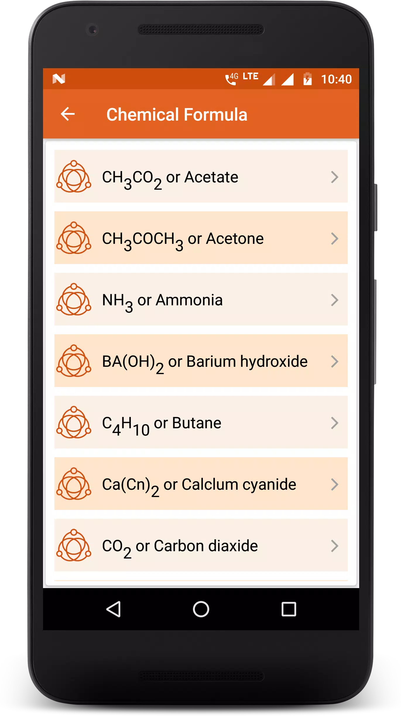 Chemistry Formula Screenshots