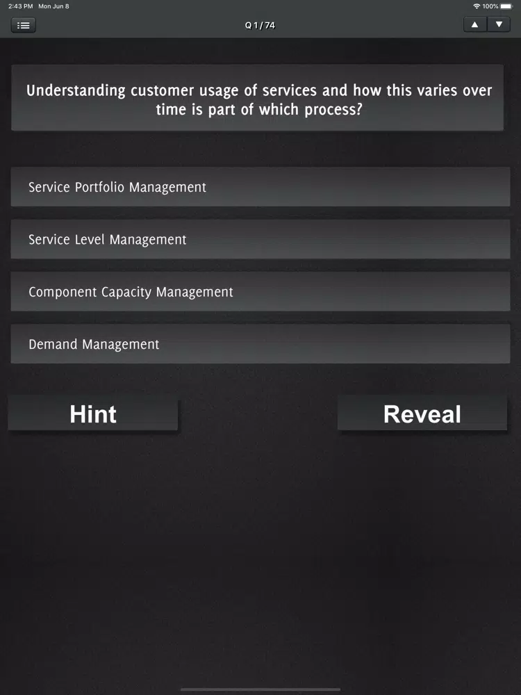 ITIL v4 Exam Foundation iPad Screenshots