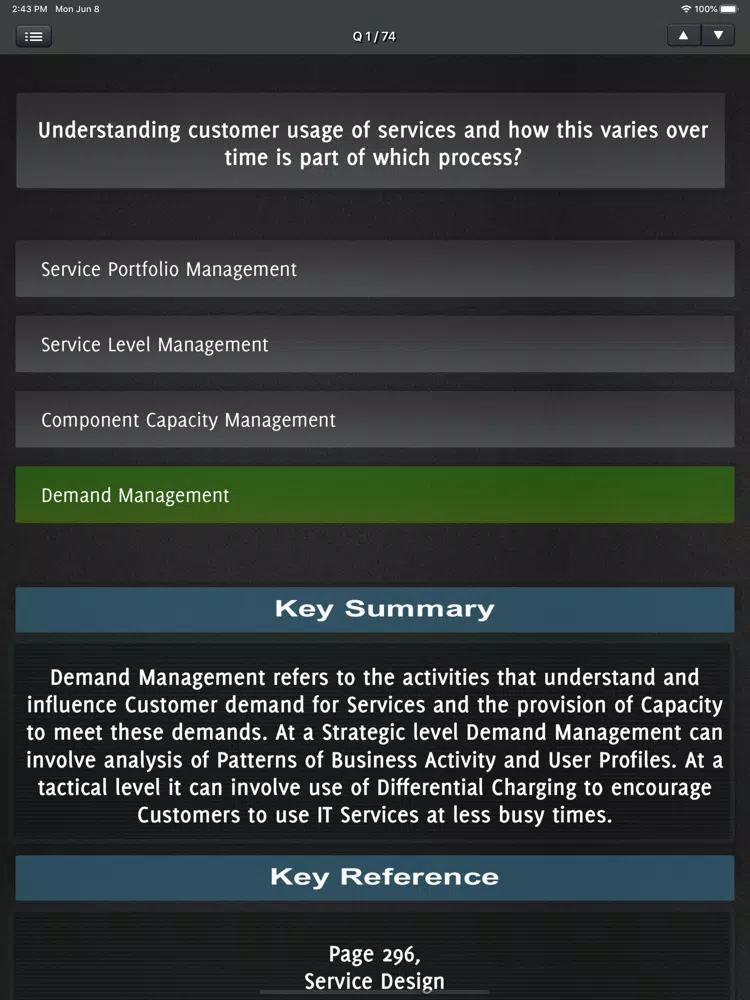 ITIL v4 Exam Foundation iPad Screenshots
