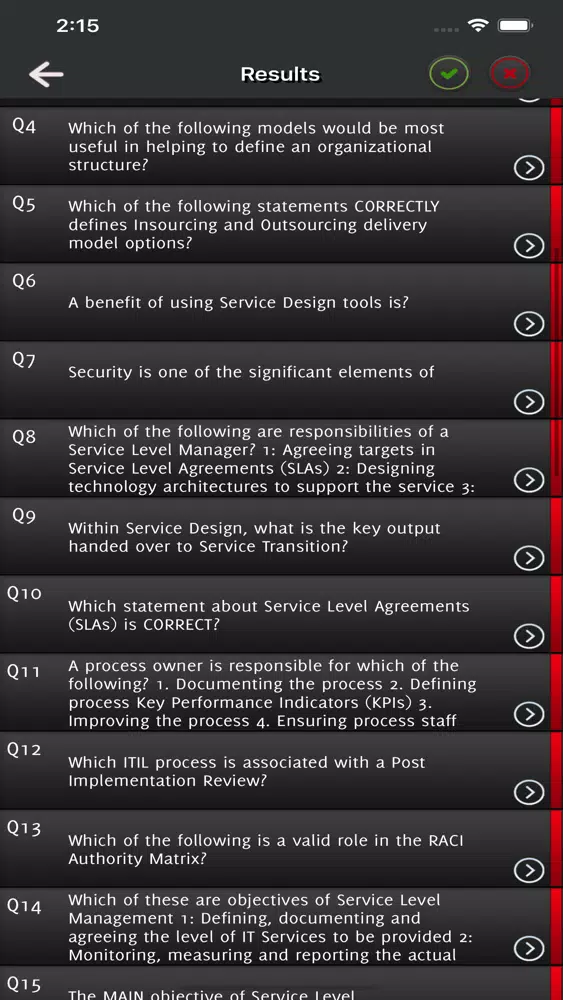 ITIL v4 Exam Foundation Screenshots