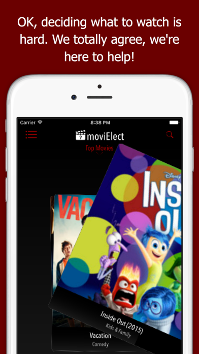 moviElect - Decide Which iTunes Movie or Rental to Watch for TV & Mobile Screenshots