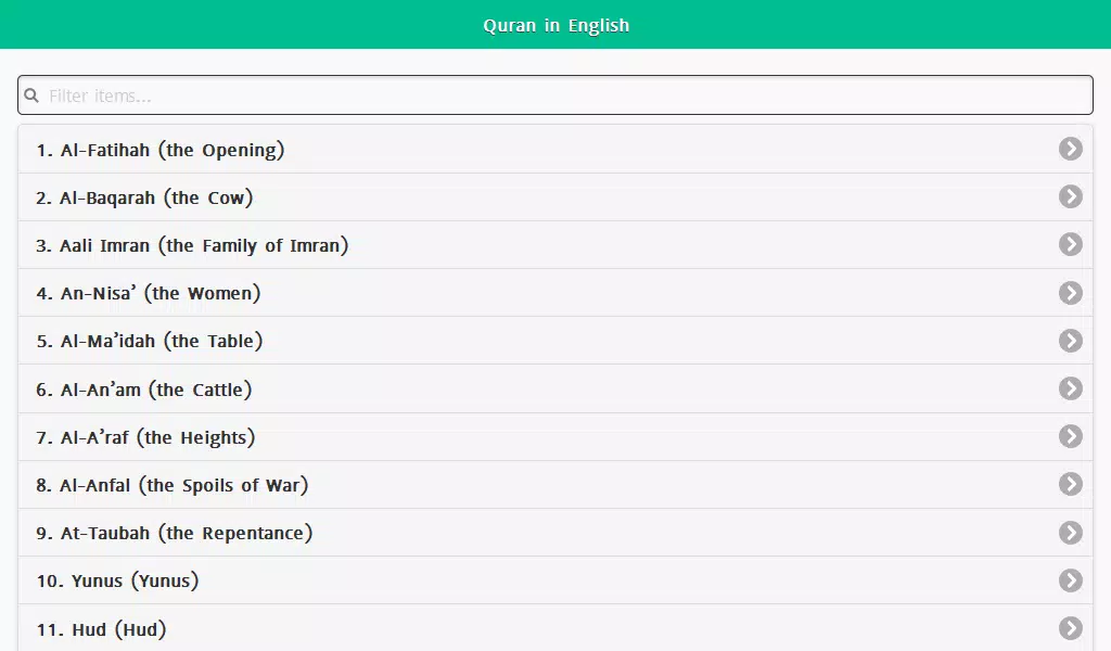 Holy Quran in English & Arabic Screenshots
