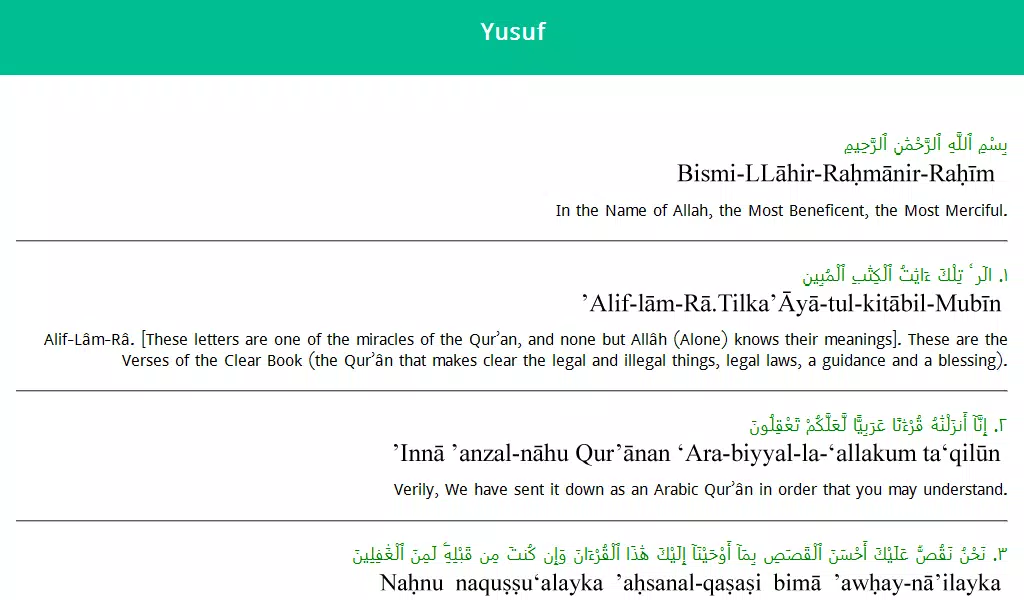 Holy Quran in English & Arabic Screenshots
