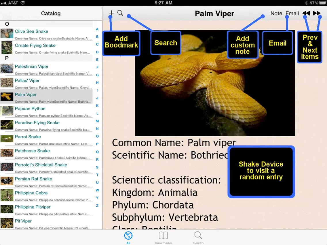 Snakes Encyclopedia Plus+ iPad Screenshots
