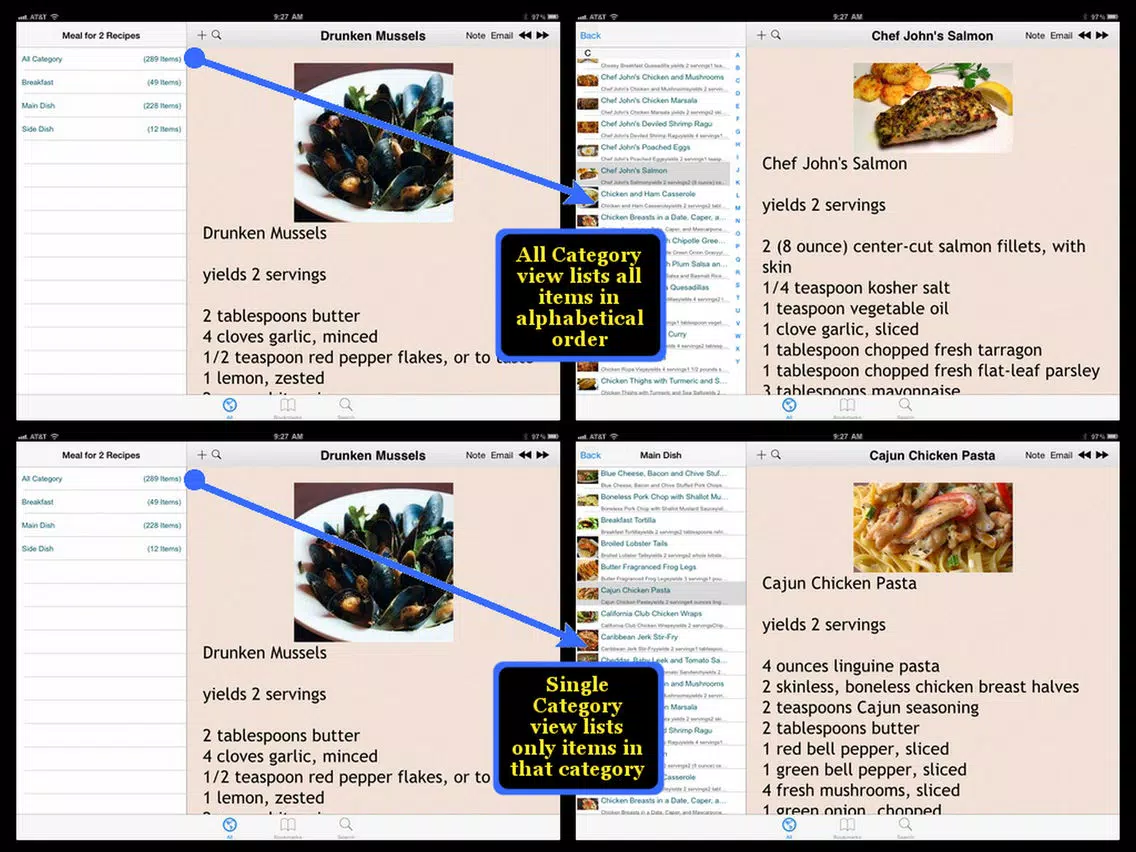 Meal for 2 Recipes iPad Screenshots