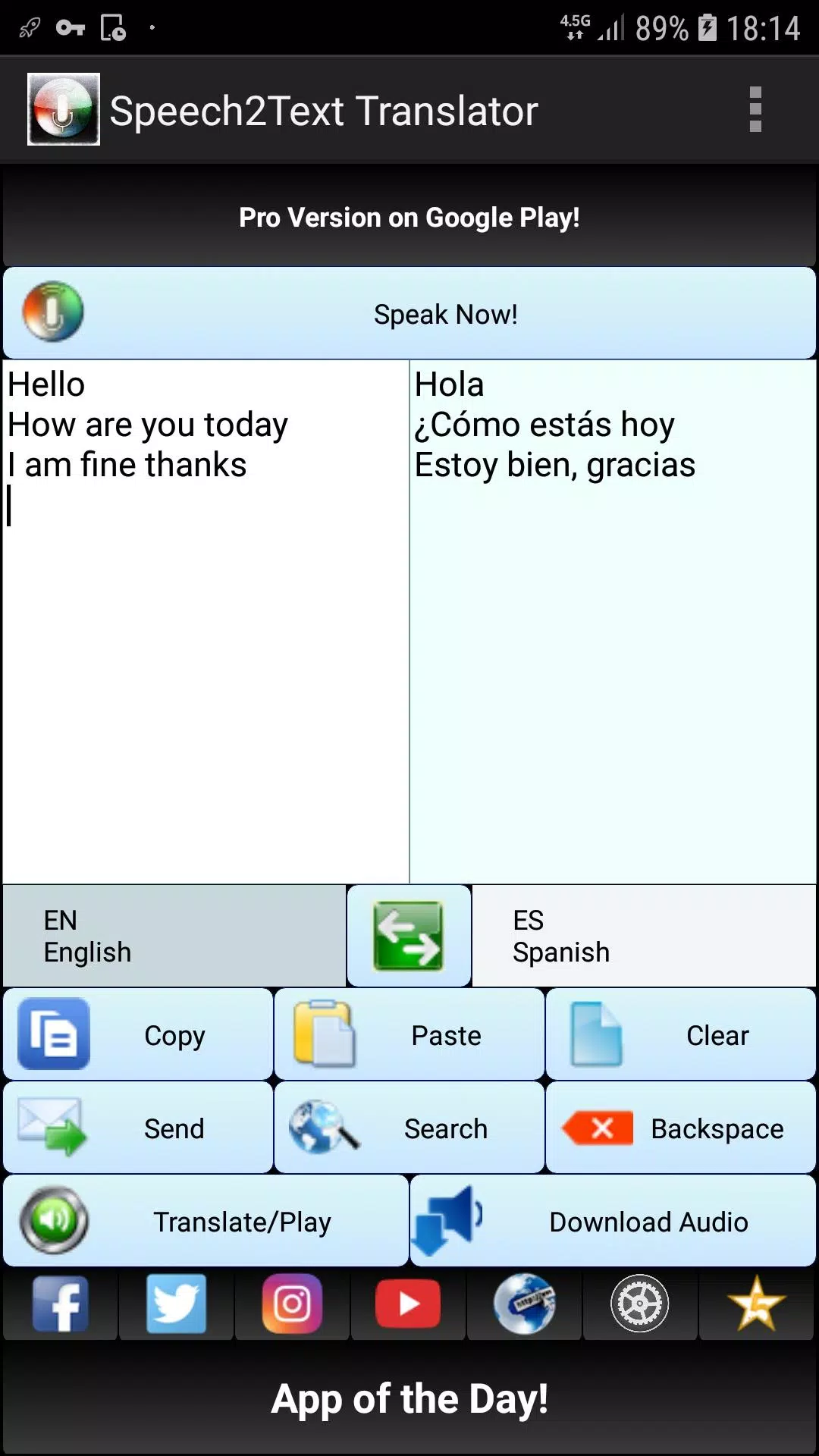 Speech to Text TTS Translator Screenshots
