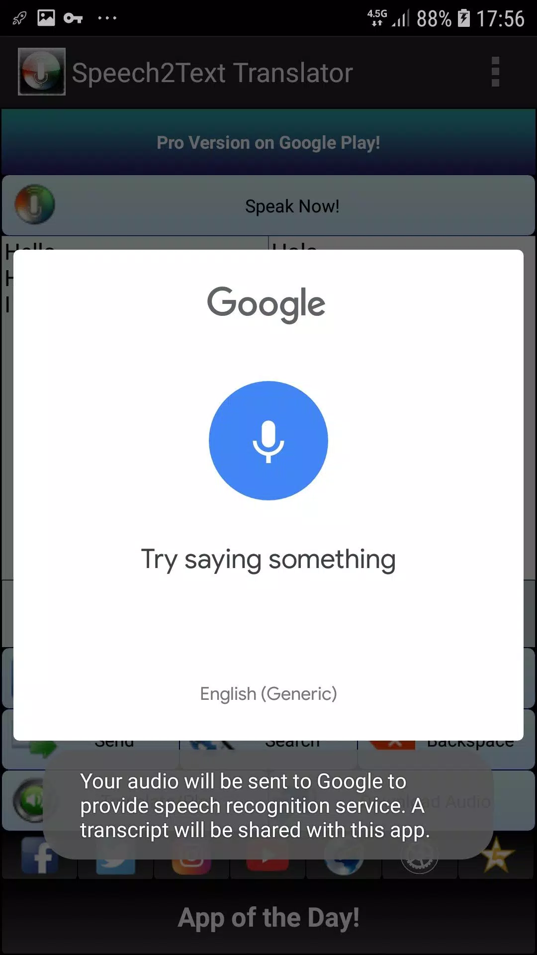 Speech to Text TTS Translator Screenshots