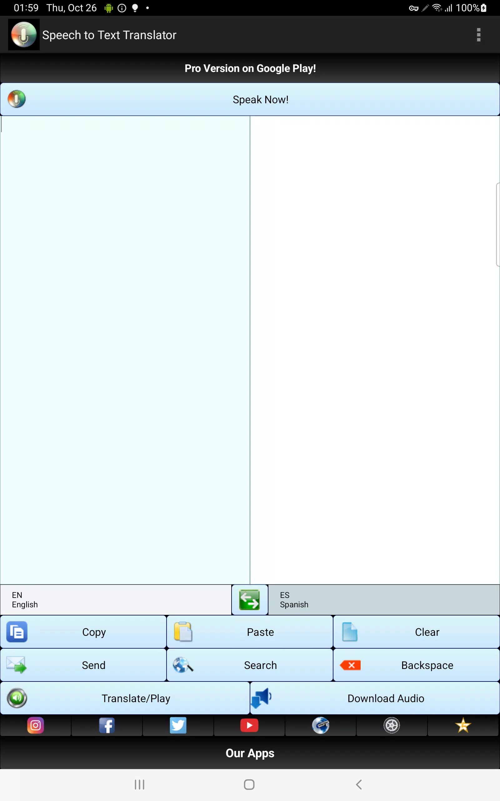 Speech to Text TTS Translator Screenshots