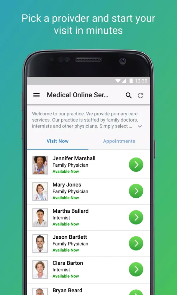 Augusta Virtual Care Screenshots