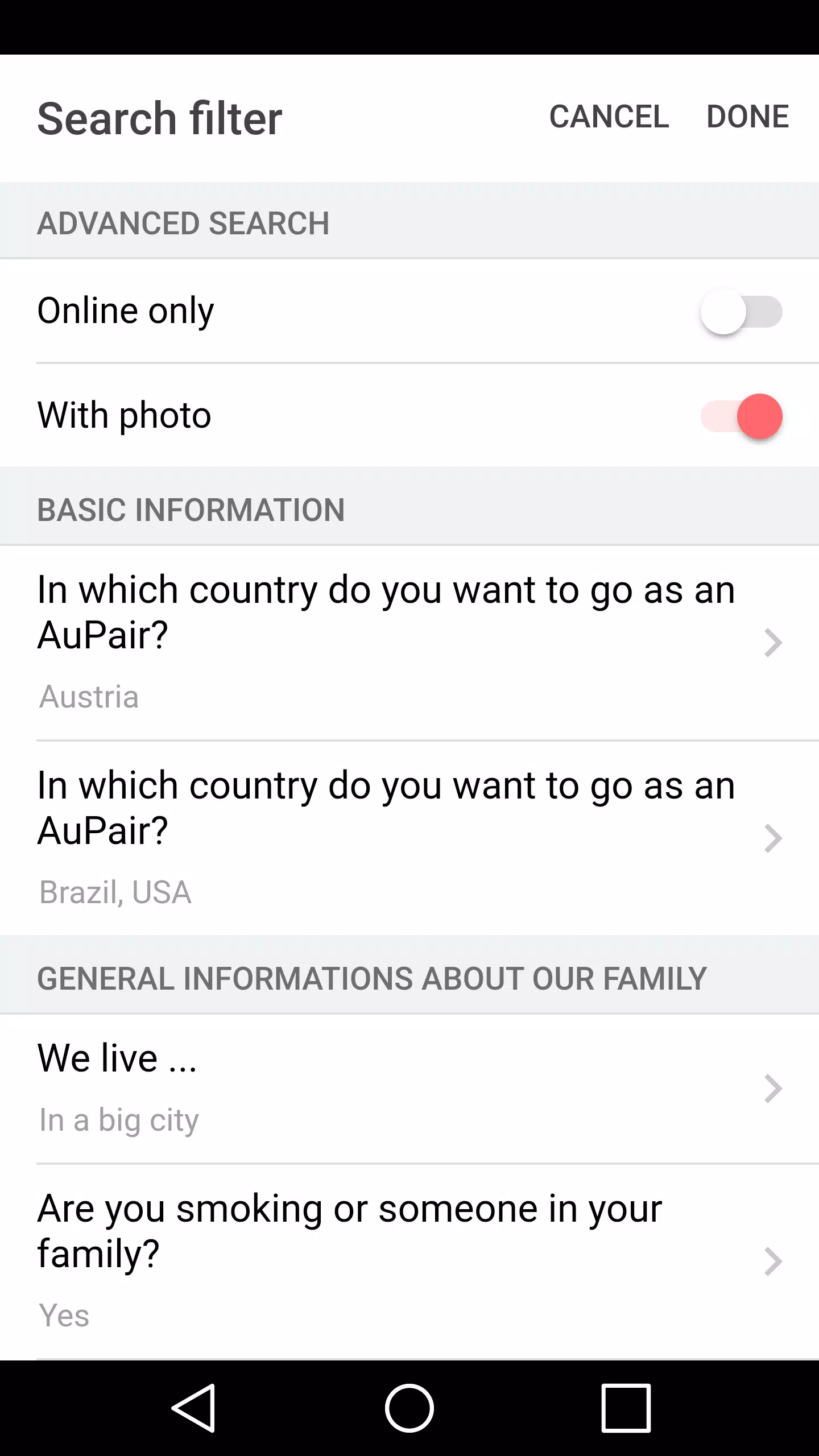 AuPair.click Screenshots