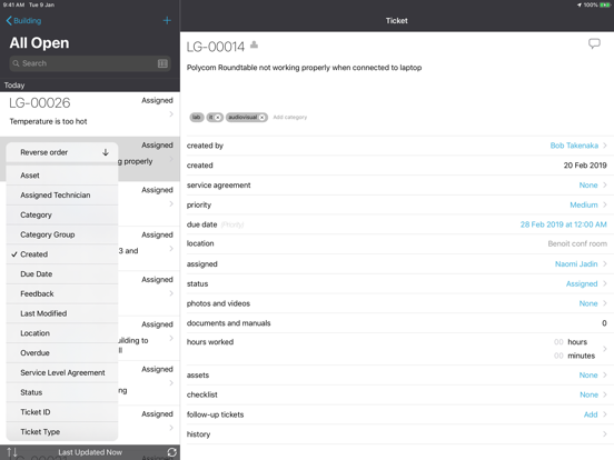 BIM 360 Ops iPad Screenshots