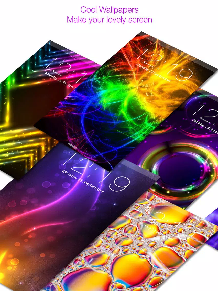 Glow Mob Lock Screen Backgrounds Color Themes Free iPad Screenshots