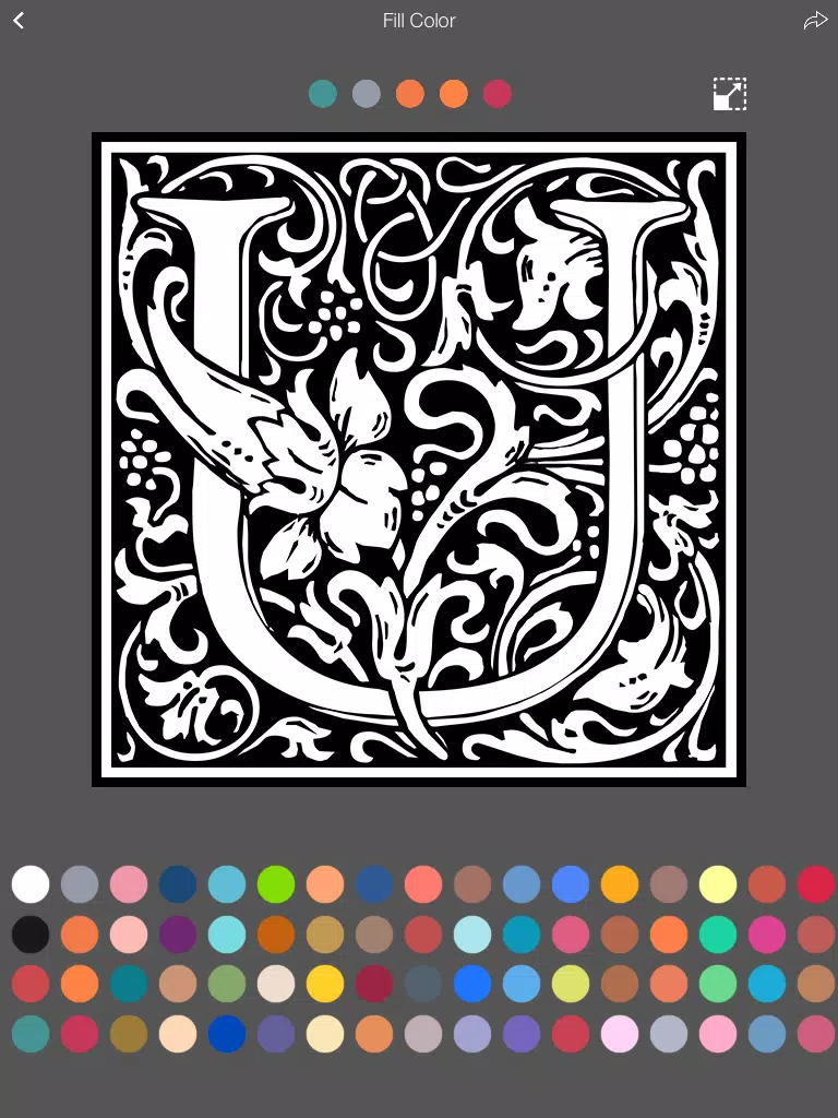 Letter Coloring Pages - Touch Coloring Book for Adults & Kids iPad Screenshots