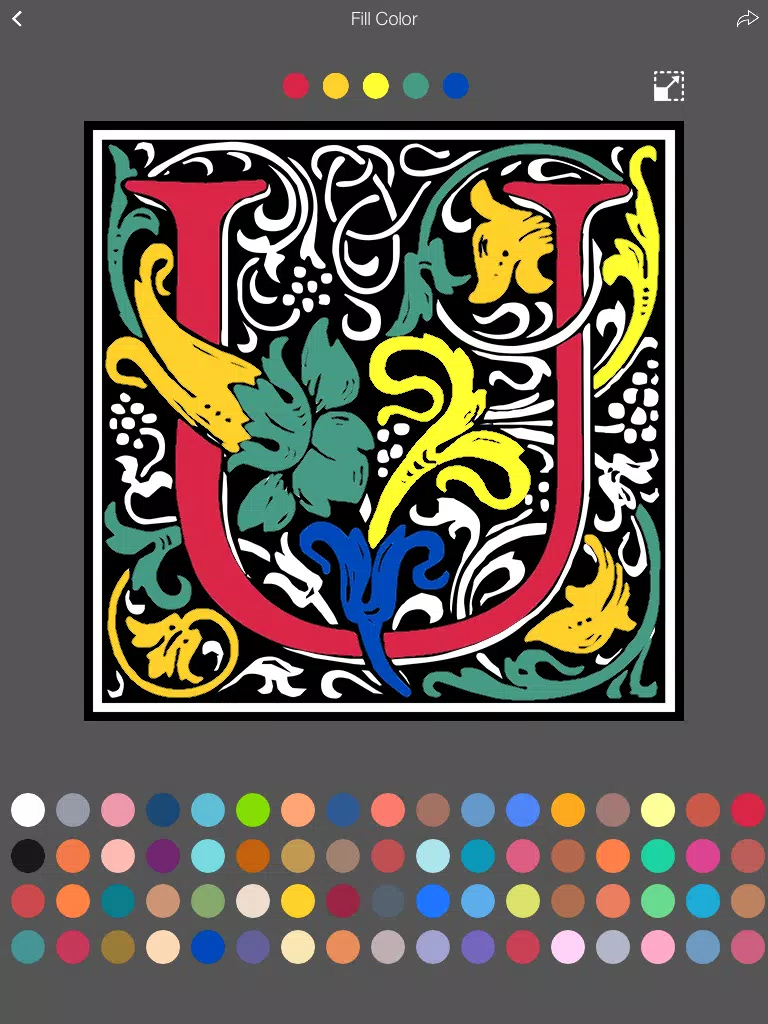 Letter Coloring Pages - Touch Coloring Book for Adults & Kids iPad Screenshots