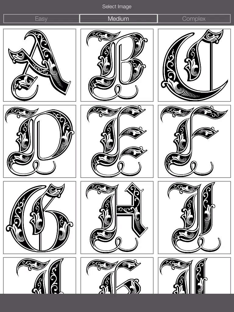Letter Coloring Pages - Touch Coloring Book for Adults & Kids iPad Screenshots