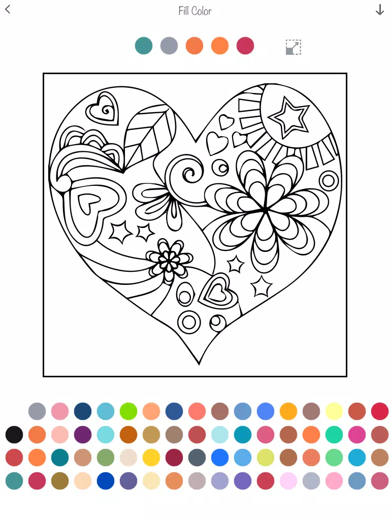 Interactive touch Coloring Book for Valentine's Day - Paint Studio for Adults and Love Couples All Free Pictures iPad Screenshots