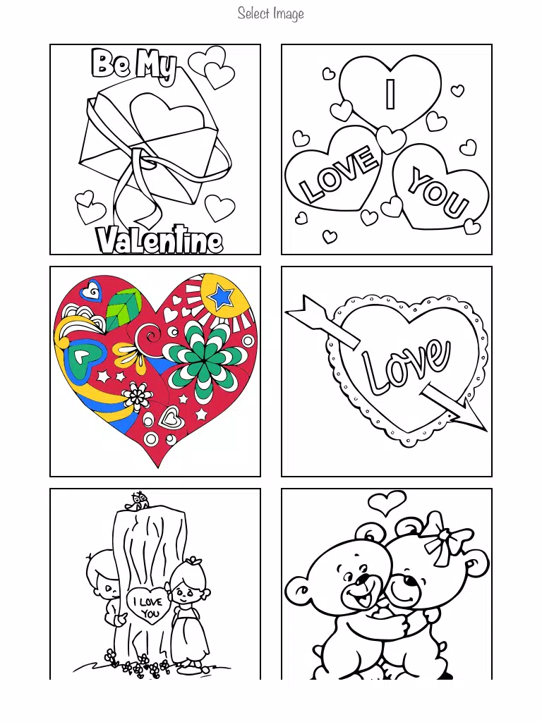 Interactive touch Coloring Book for Valentine's Day - Paint Studio for Adults and Love Couples All Free Pictures iPad Screenshots