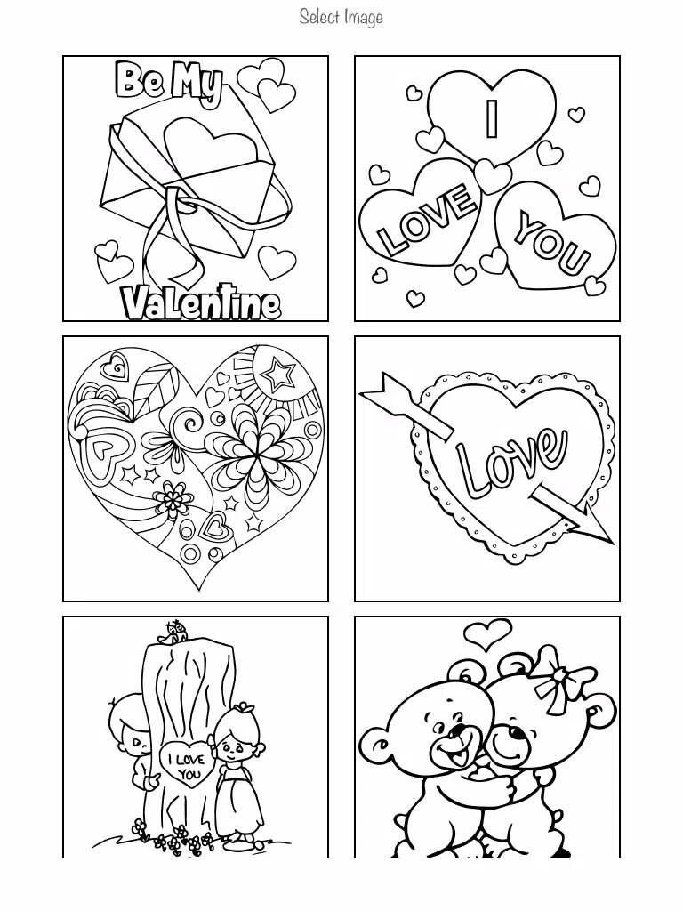Interactive touch Coloring Book for Valentine's Day - Paint Studio for Adults and Love Couples All Free Pictures iPad Screenshots