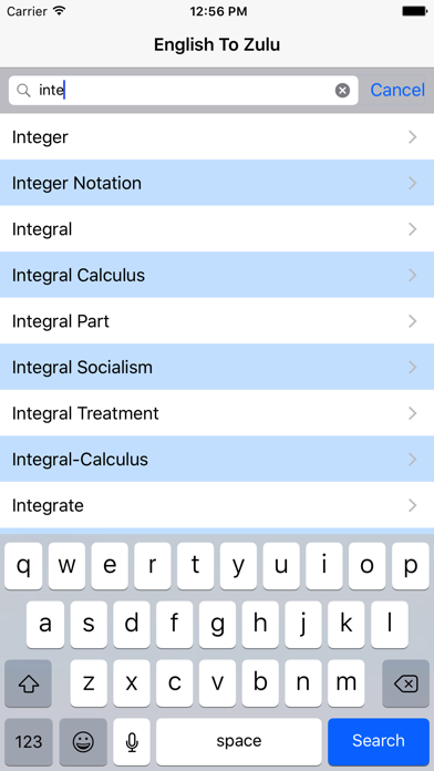 English - Zulu Dictionary Screenshots