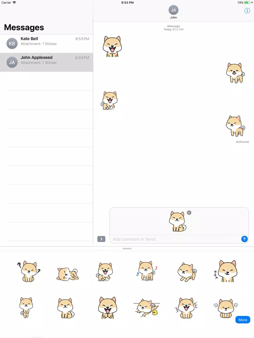 Puppy Love Animated Stickers iPad Screenshots