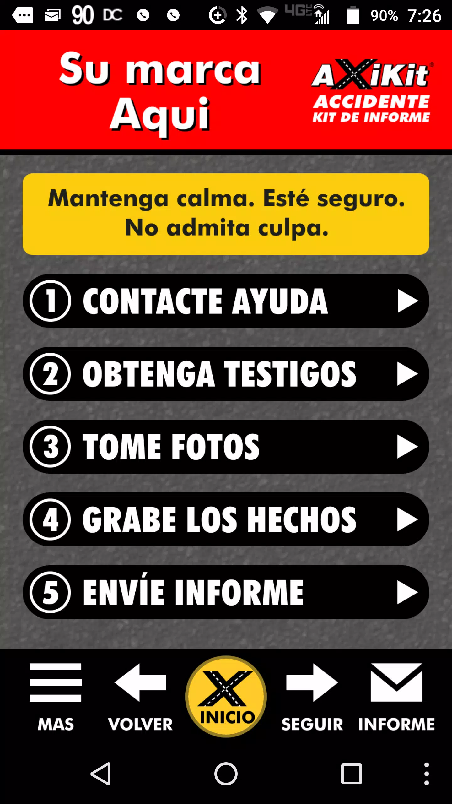 AxiKit Accident Report Kit - ES - Spanish Version Screenshots