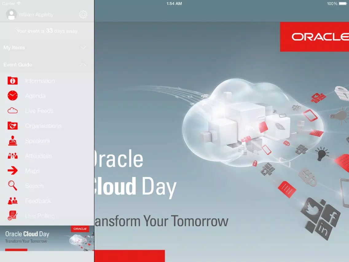 Oracle Cloud Day ZA iPad Screenshots