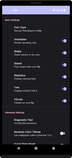 Simple Coin Flip Screenshots