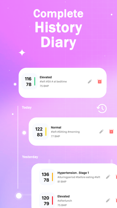 Blood Pressure Tracker BX Screenshots