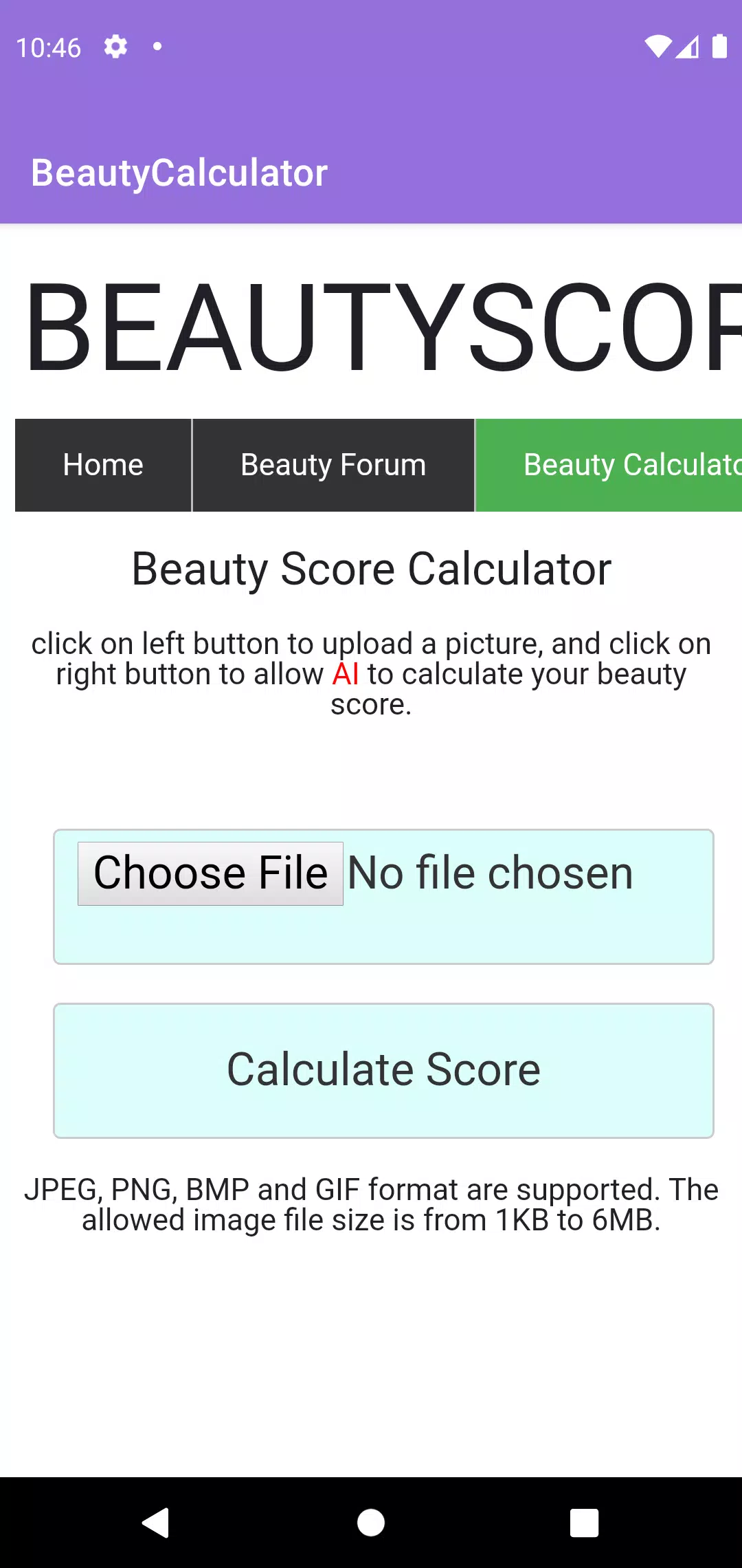 ภาพหน้าจอของ Beauty Calculator