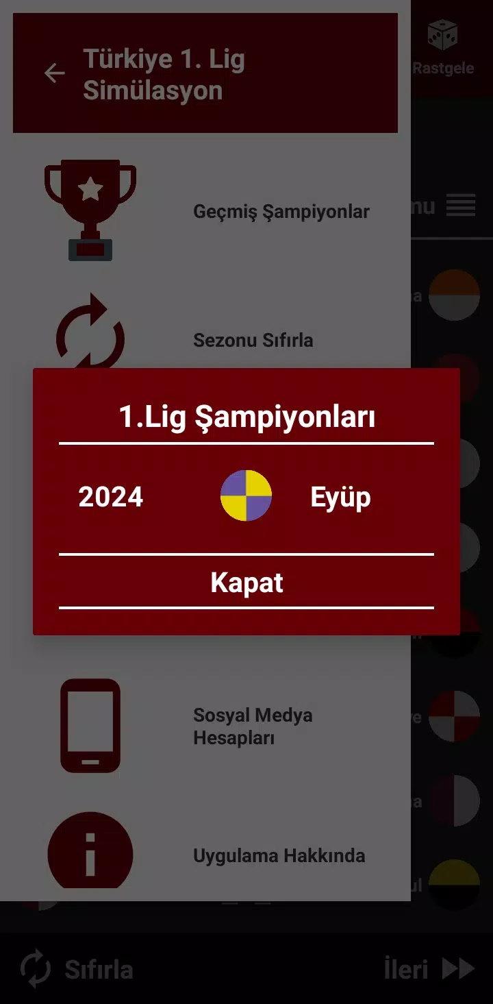 Türkiye 1.Lig Simülasyon 23/24 Screenshots