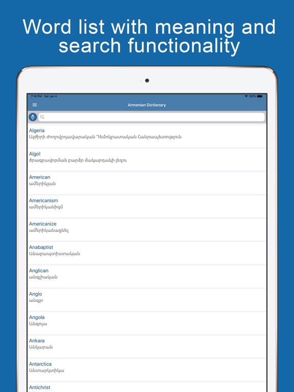 Armenian Dictionary Offline iPad Screenshots